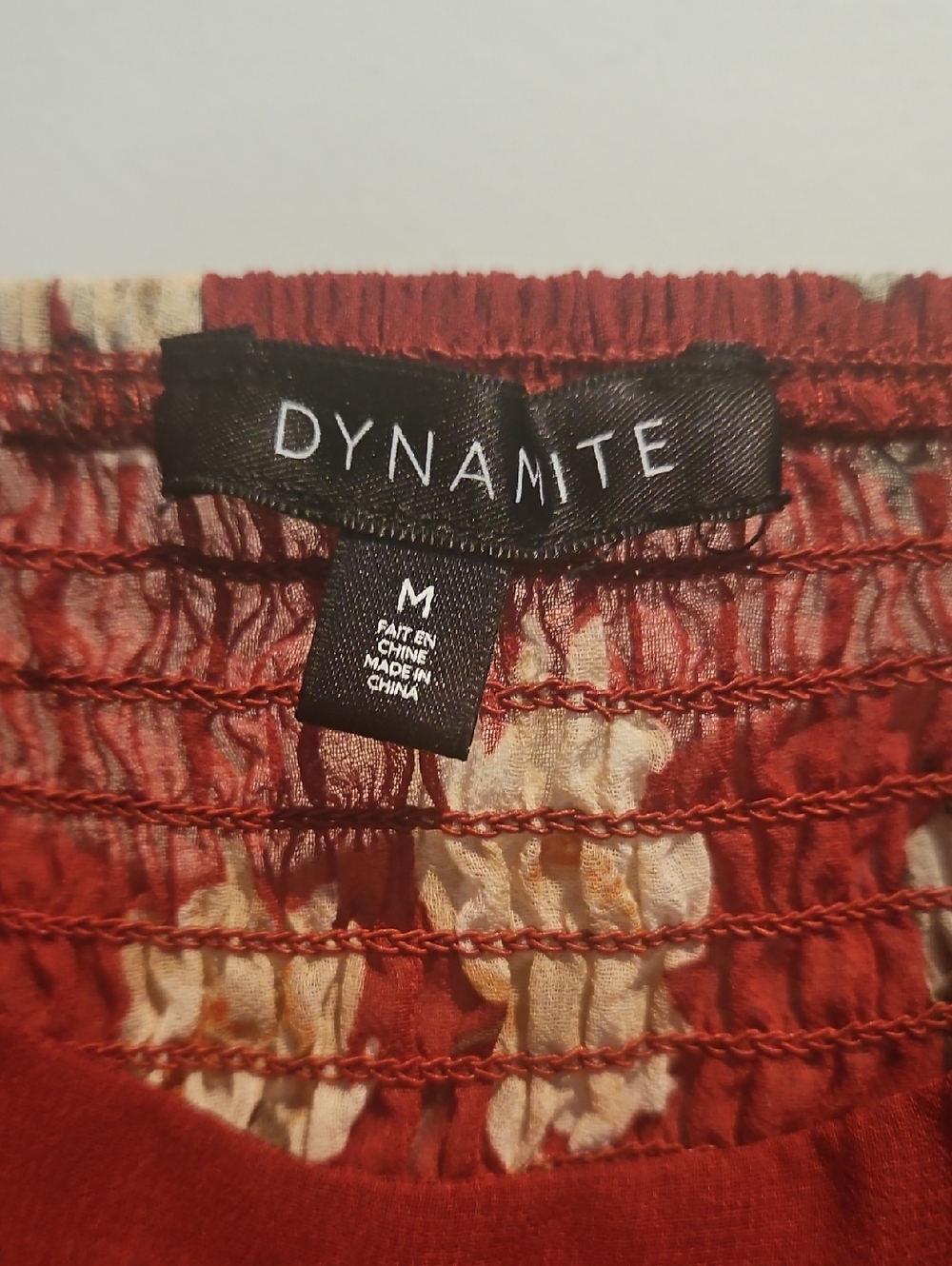 Dynamite Burgundy Floral Scoop-Neck Blouse - Picture 2 of 8